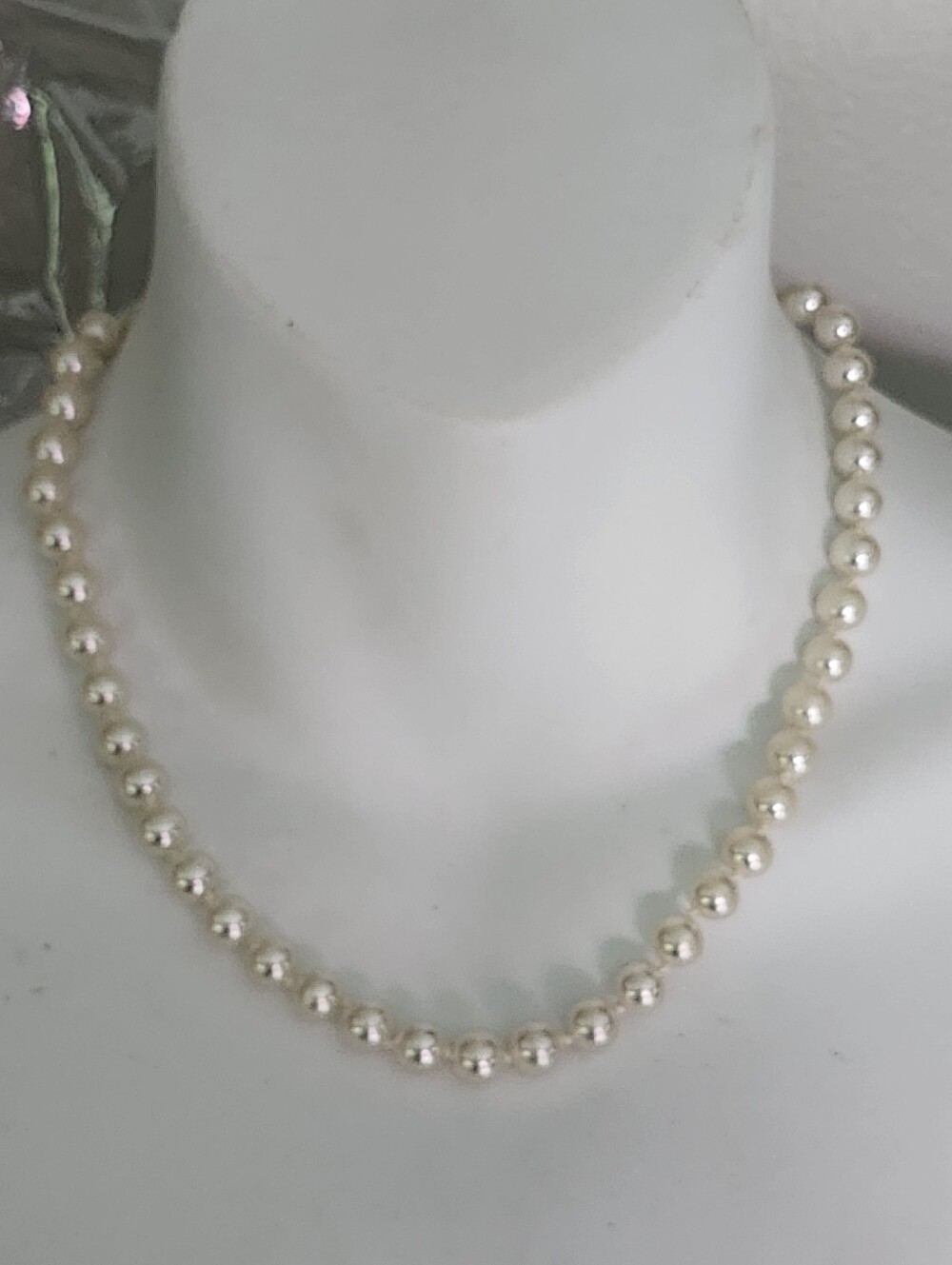 Classic Ivory Faux Pearl Beaded Necklace - 17 Inches